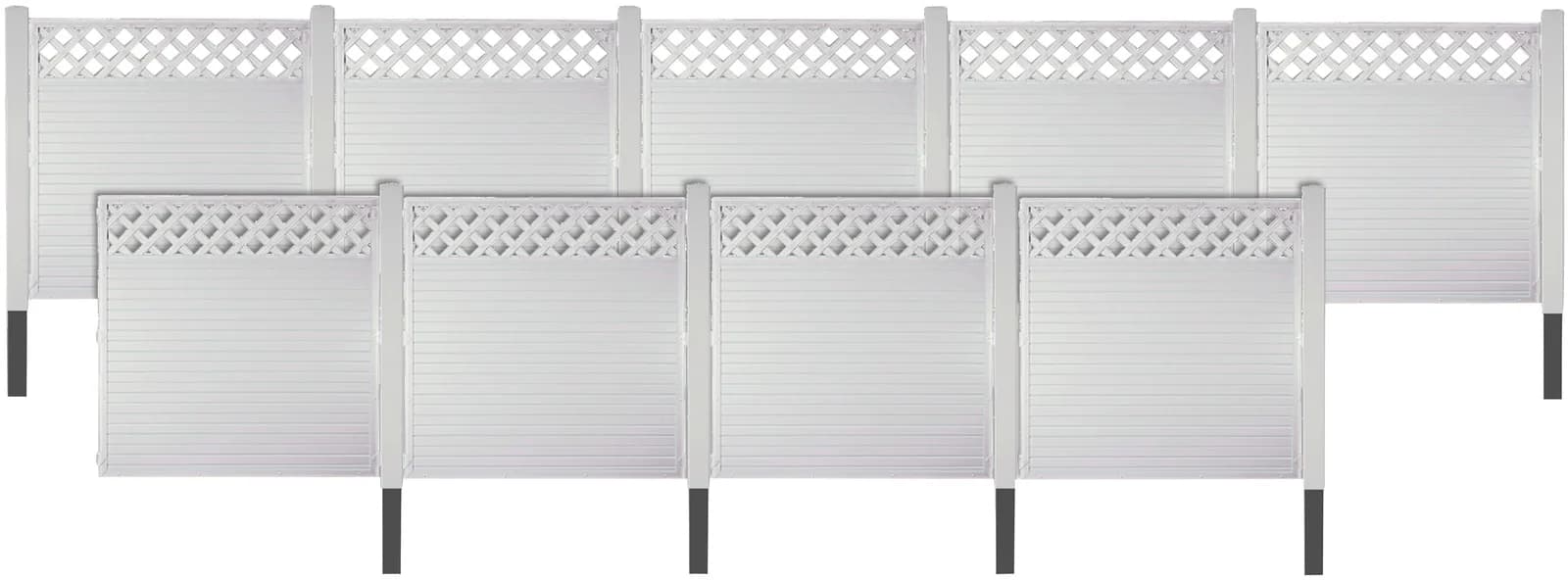 Sichtschutzelement TETZNER & JENTZSCH LANGLEY 7 Weiß PVC-Alu Zaun 180 cm