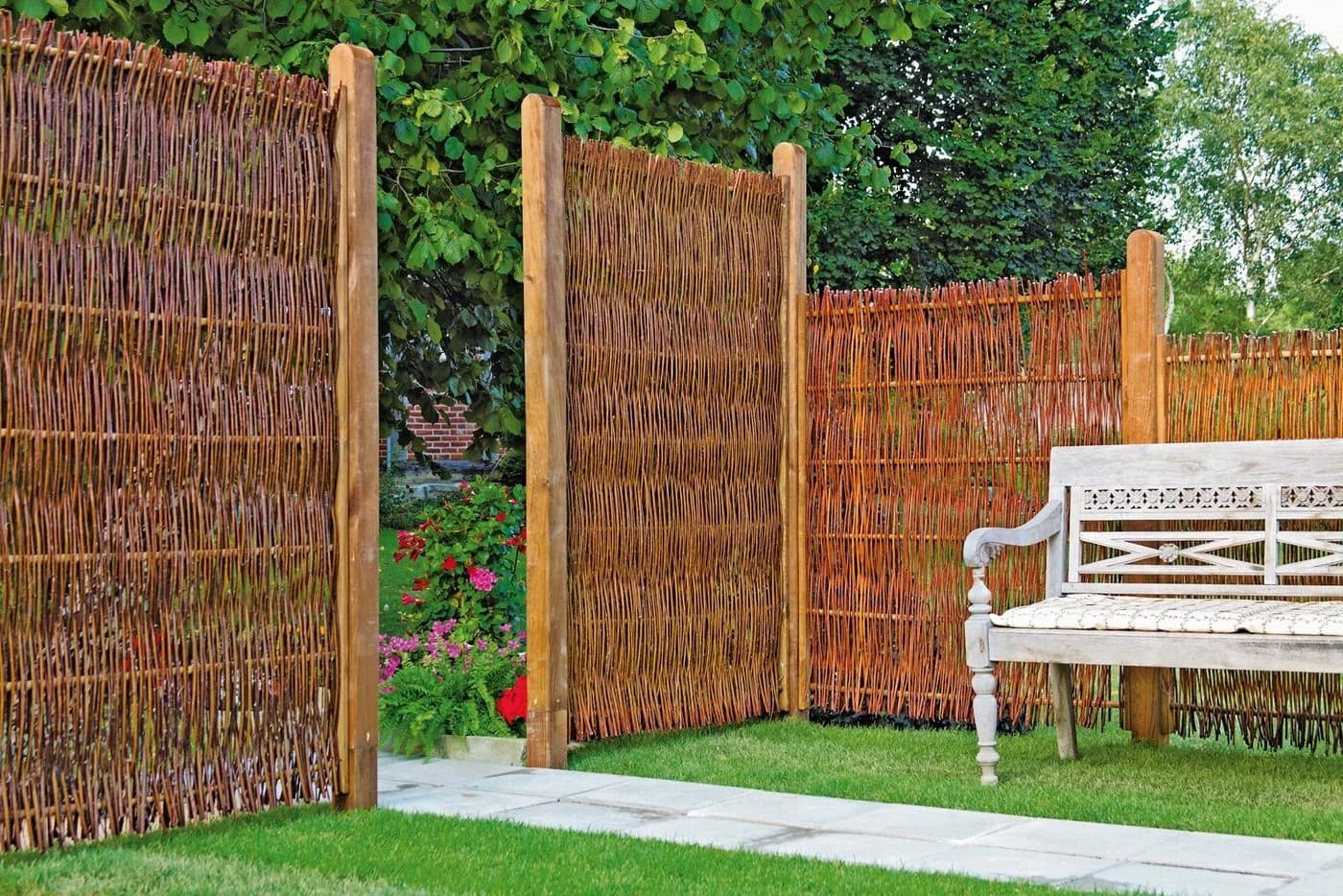 Tetzner & Jentzsch Gartenzaun FUEGO Weidengeflechtzaun Braun - Bild 2