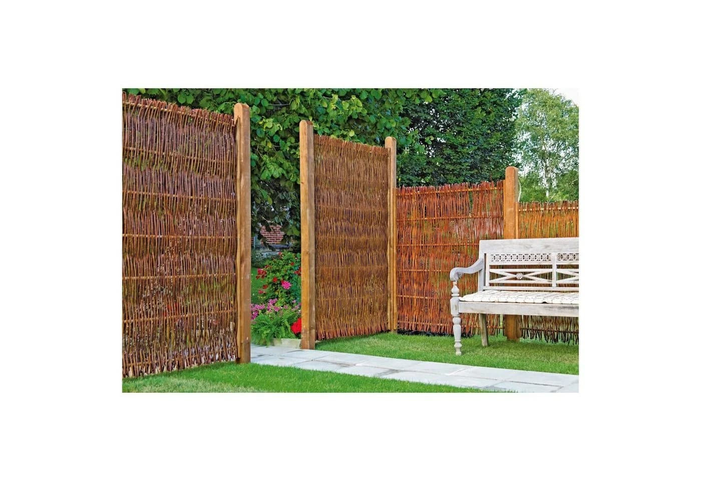 Tetzner & Jentzsch Gartenzaun FUEGO Weidengeflechtzaun Braun - Bild 2