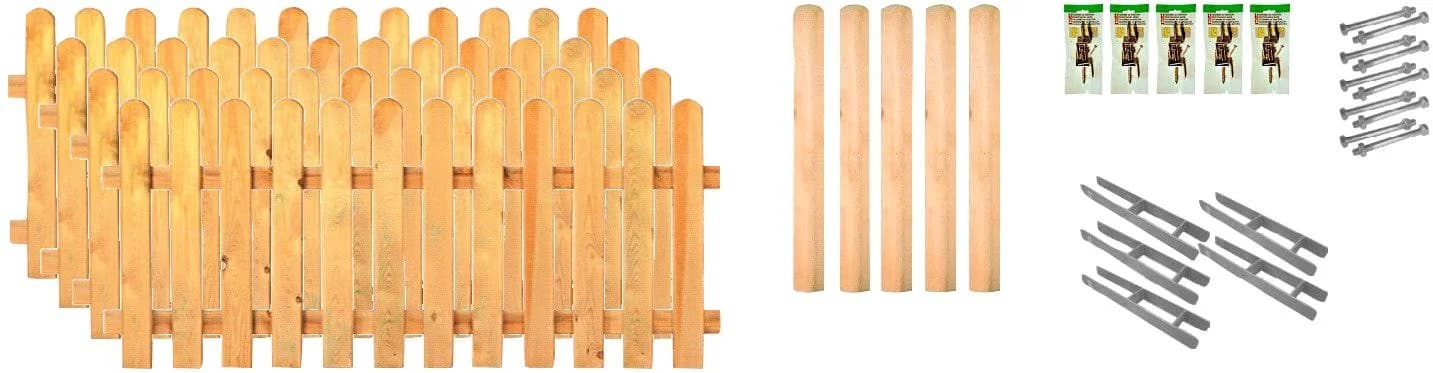 Lattenzaun TETZNER & JENTZSCH Lakeland 2 Braun Holzwerkstoff 4 Elemente