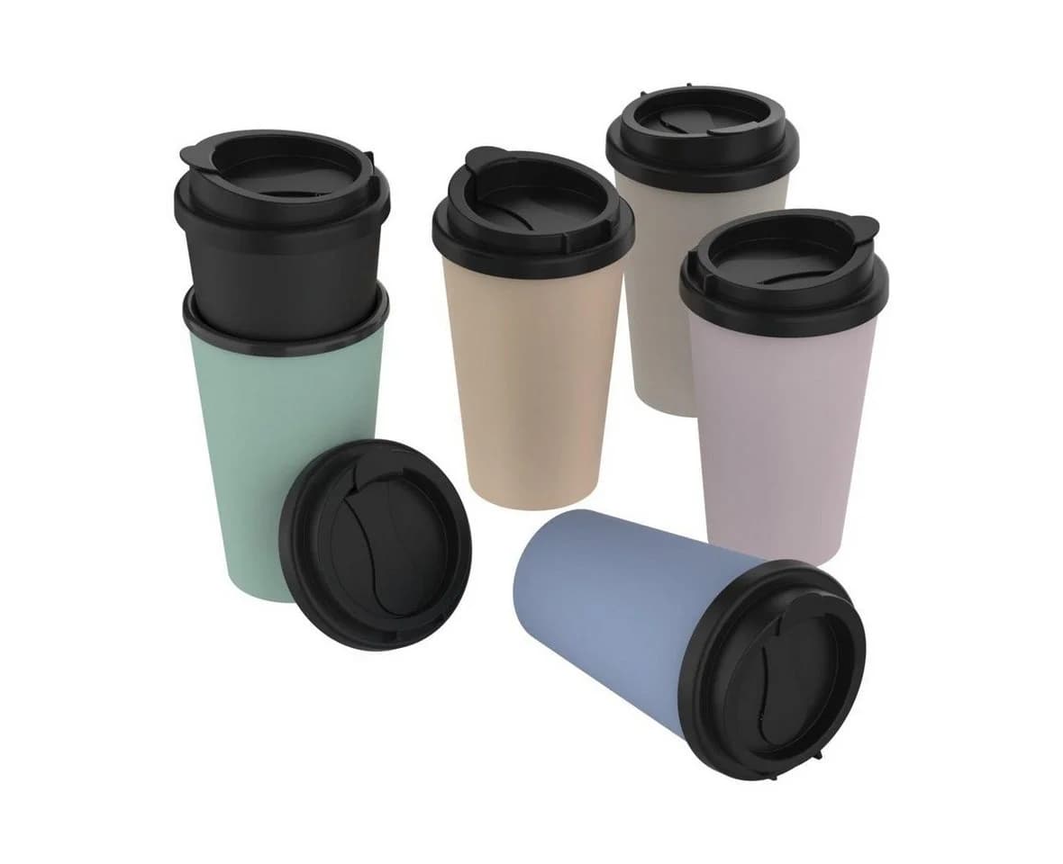 elasto Coffee-to-go-Becher 350 ml Schwarz BPA-frei