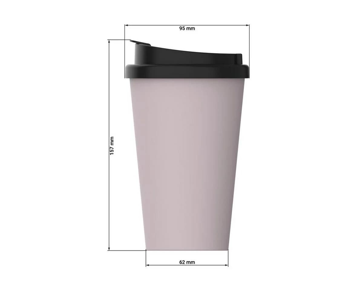 elasto Coffee-to-go-Becher 350 ml Schwarz BPA-frei - Bild 3