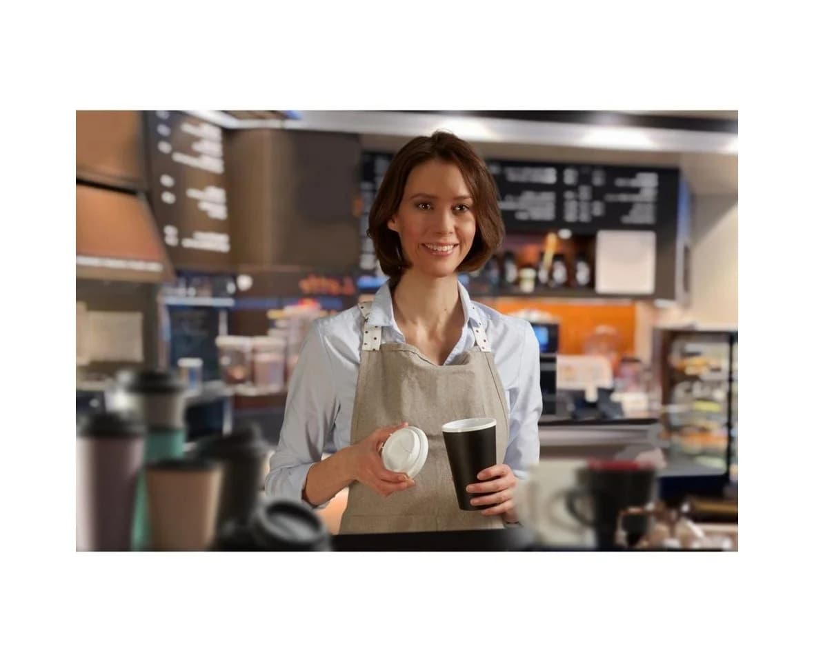elasto Coffee-to-go-Becher 350 ml Schwarz BPA-frei - Bild 4