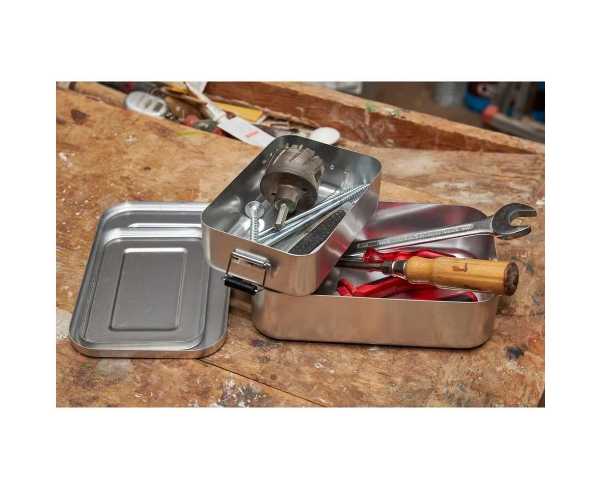 elasto Aufbewahrungsbox Aluminium Grau 1080ml Brotbox - Bild 5
