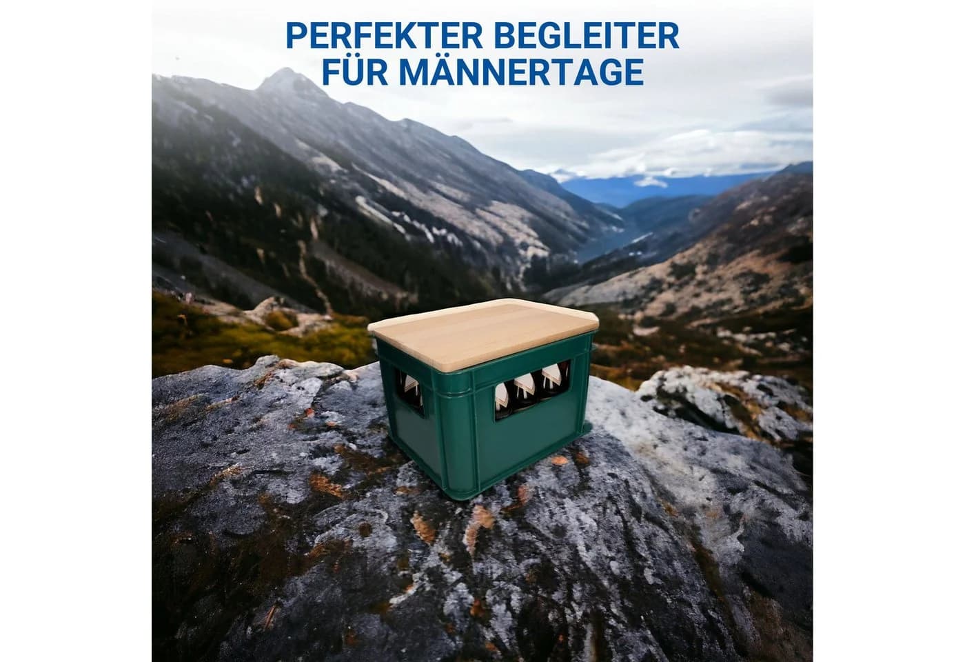 elasto Bierkastensitz Woody 2in1 Hocker & Schneidebrett Buchenholz Natur - Bild 5