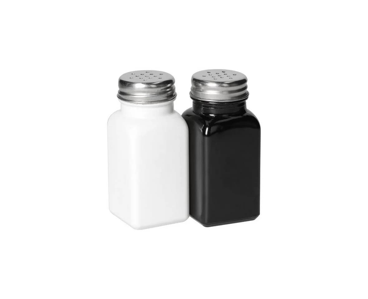 elasto Dispense Gewürzstreuer Set Schwarz/Weiß Sodalime-Glas - Bild 2