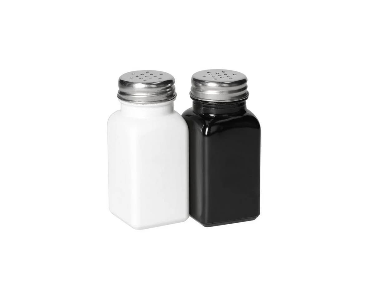 elasto Dispense Gewürzstreuer Set Schwarz/Weiß Sodalime-Glas - Bild 4