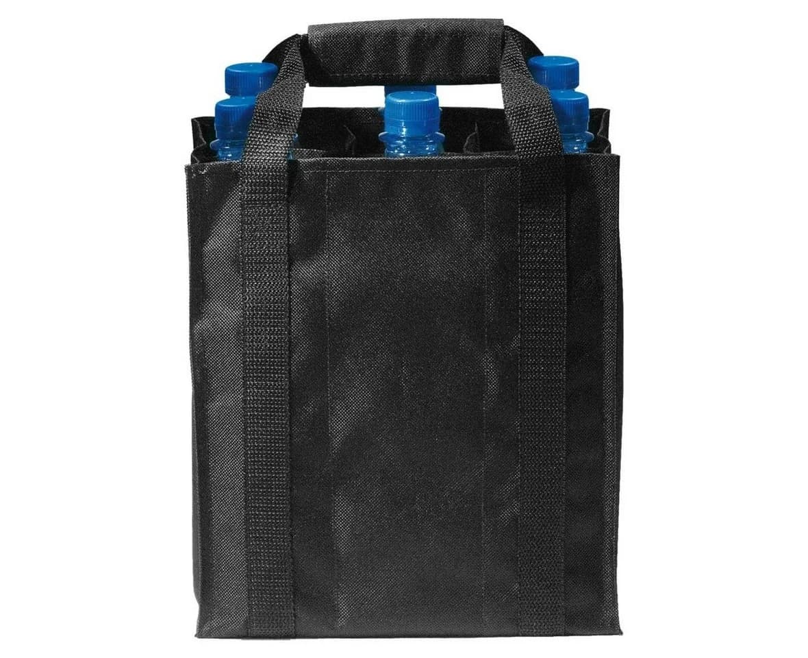 elasto Flaschenträger Tasche "Deluxe" Schwarz für 6 Flaschen - Bild 2