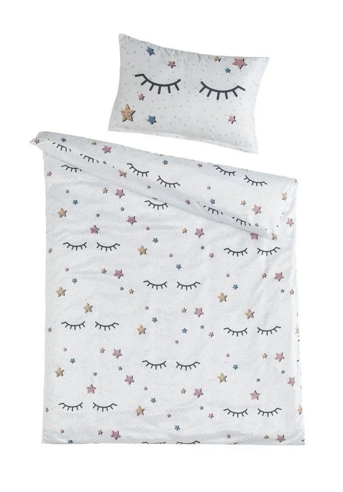 Optidream Babybettwäsche Set Mikrofaser 100x135 Design Naema Weiß - Bild 2