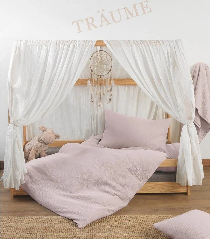 Holiday Heimtex Babybettwäsche PURE HUG Rose 100x135cm Baumwolle