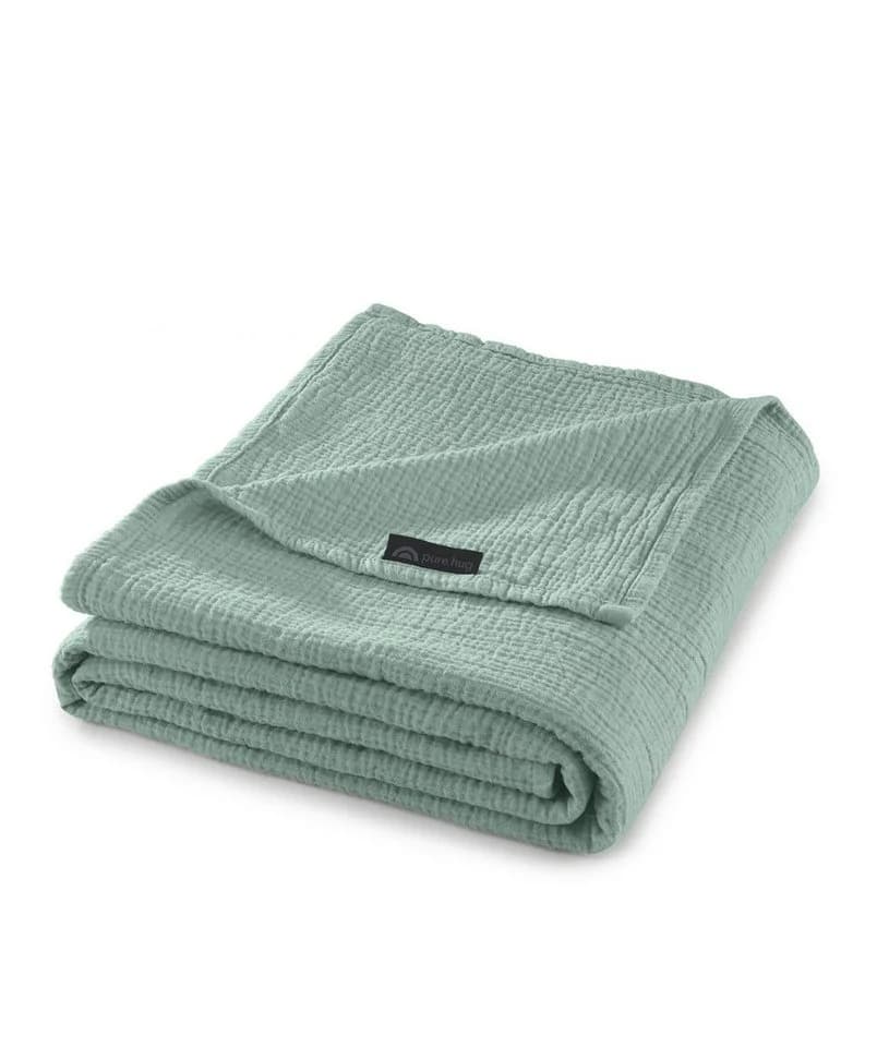 pure hug Musselin Wohndecke 150x200 Matcha Grün - Bild 2