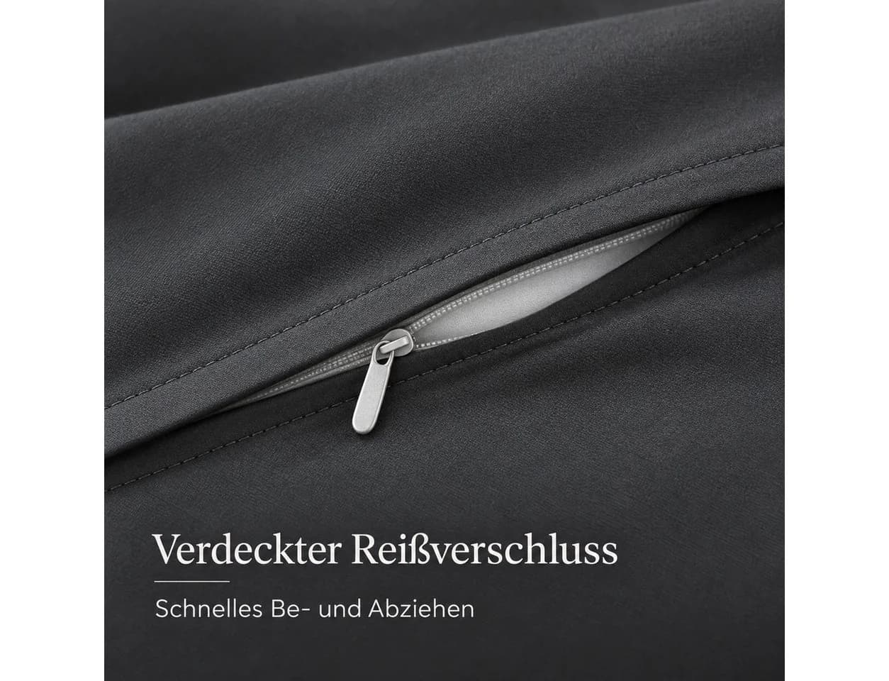 Optidream Renforcé Bettwäsche Set 135x200 + 80x80 cm Anthrazit 100% Baumwolle - Bild 5