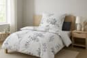Optidream Mako-Satin Bettwäsche Premium Grau/Weiß Floral Design Bild 1