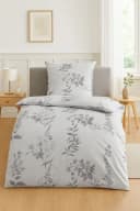 Optidream Mako-Satin Bettwäsche Premium Grau/Weiß Floral Design Bild 3