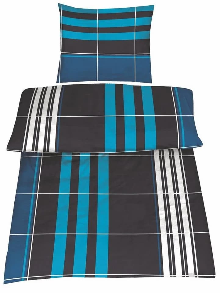 Optidream Bettwäsche Set Mikrofaser 135x200 Polyester Karo Petrol