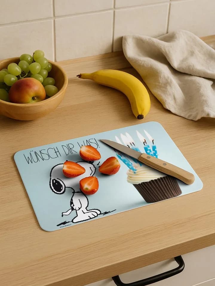 United Labels® Snoopy Frühstücksbrettchen Resopal Retro-Karo - Bild 3