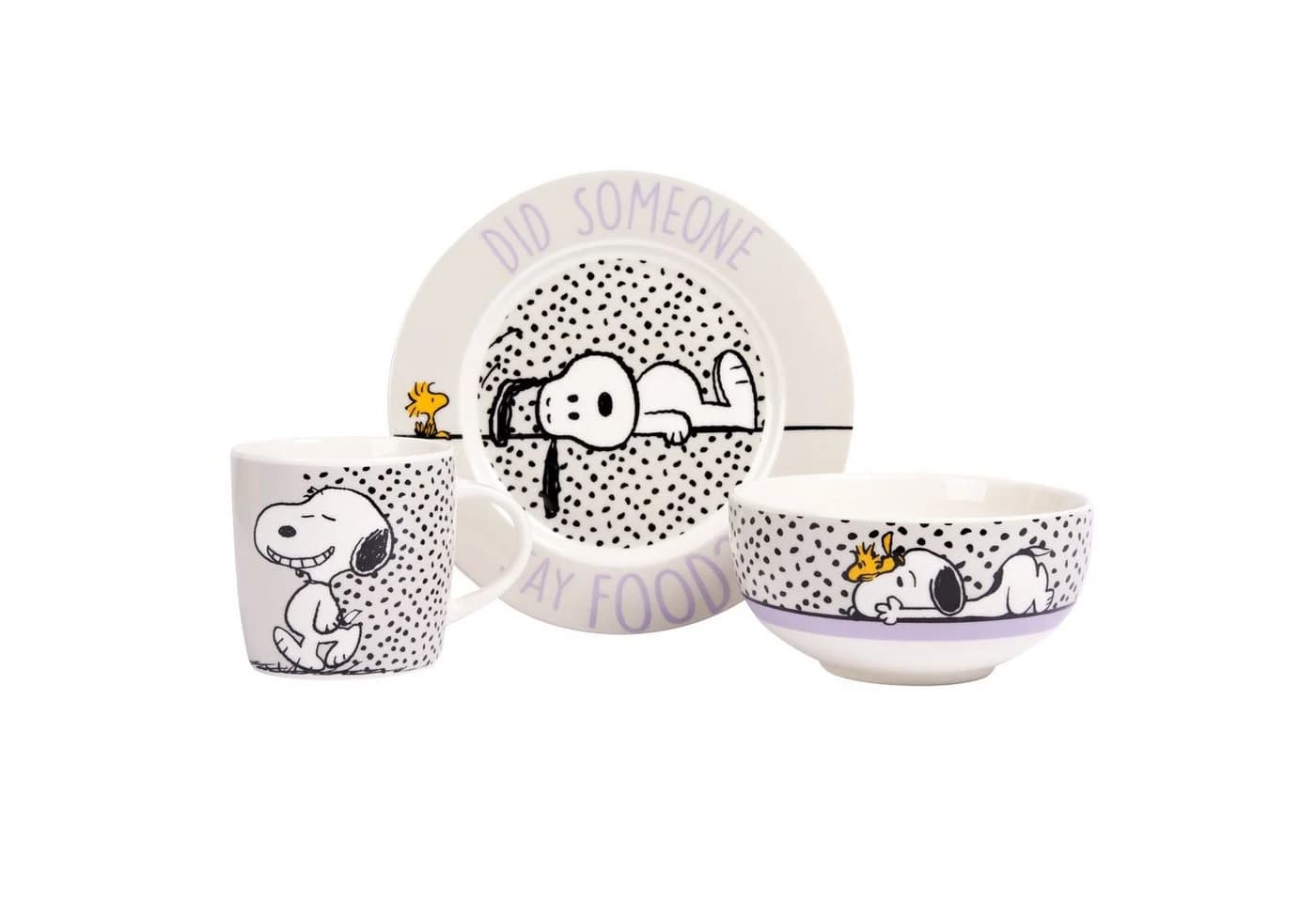 United Labels® Frühstücks-Geschirrset Peanuts Snoopy 3-teilig Porzellan - Bild 2