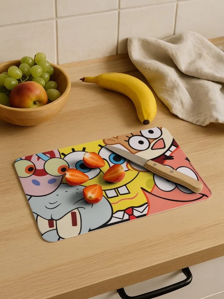 United Labels® Frühstücksbrett SpongeBob Schwammkopf allover Resopal