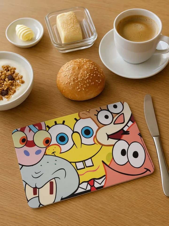 United Labels® Frühstücksbrett SpongeBob Schwammkopf allover Resopal - Bild 3