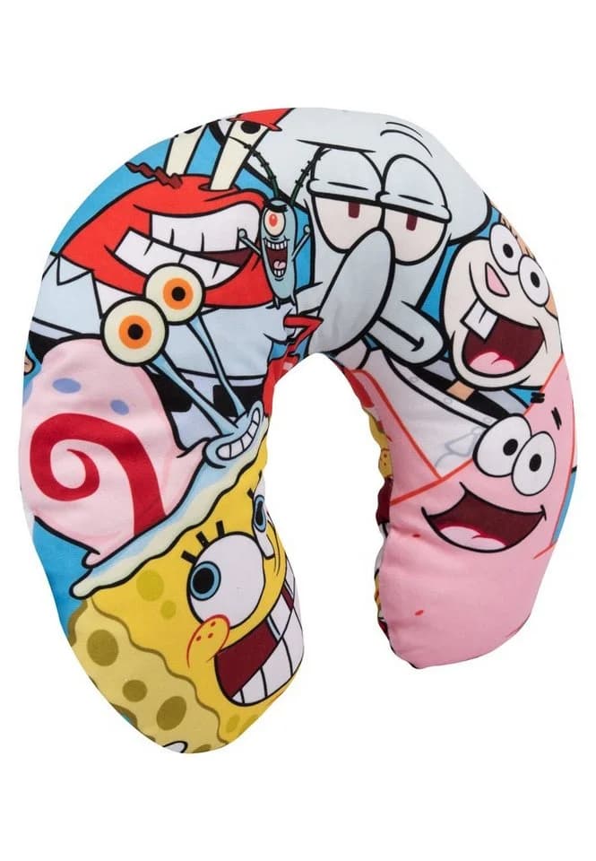 United Labels Dekokissen Spongebob Schwammkopf Reisekissen Nackenhörnchen Bunt