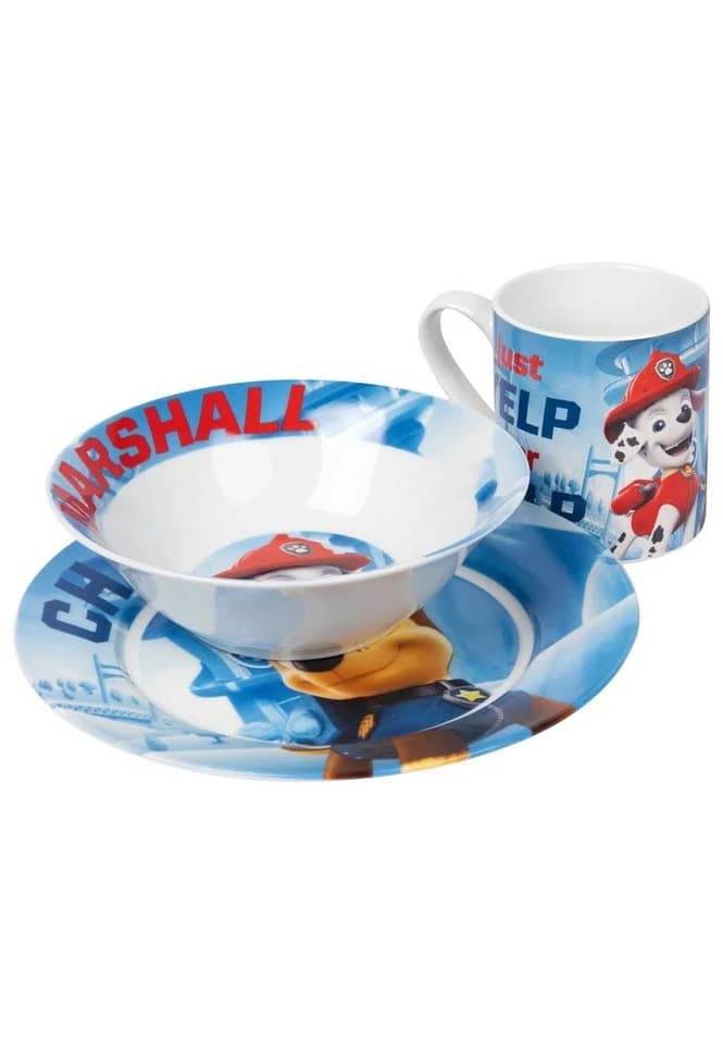 United Labels® Frühstücks-Geschirrset Paw Patrol 3-tlg. Bunt Porzellan - Bild 3