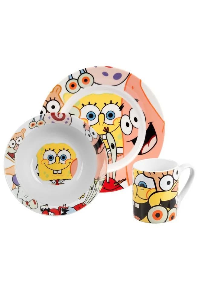 United Labels® Spongebob Schwammkopf Geschirrset 3-tlg. Porzellan - Bild 2