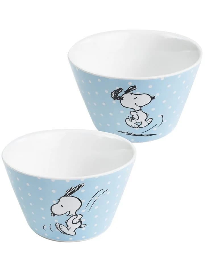 United Labels Müslischale Snoopy Peanuts Blau mit Punkten Porzellan - Bild 2