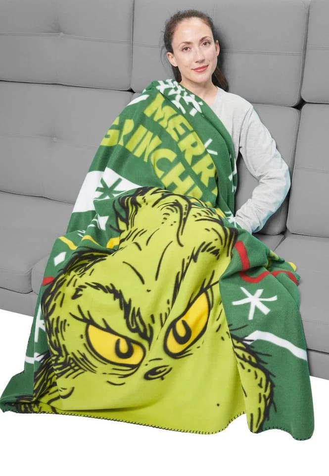 United Labels The Grinch Wohndecke Merry Grinchmas Grün 130x170cm - Bild 2