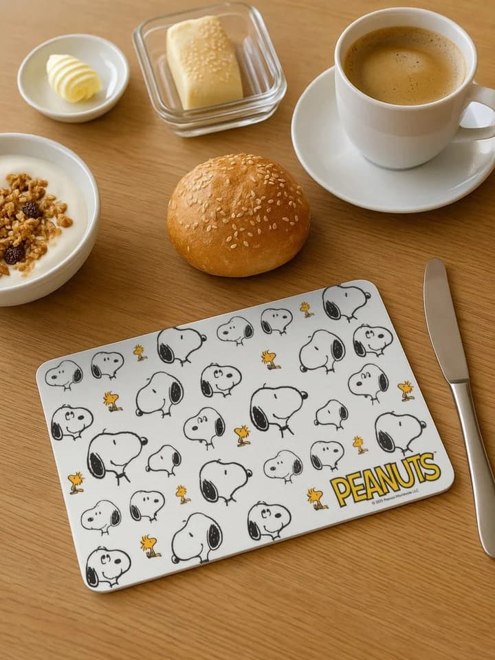 United Labels® Snoopy Frühstücksbrettchen Allover Weiß Resopal - Bild 3