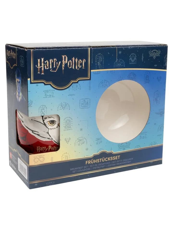 United Labels Frühstücksgeschirrset Harry Potter Hedwig 3-teilig Rot