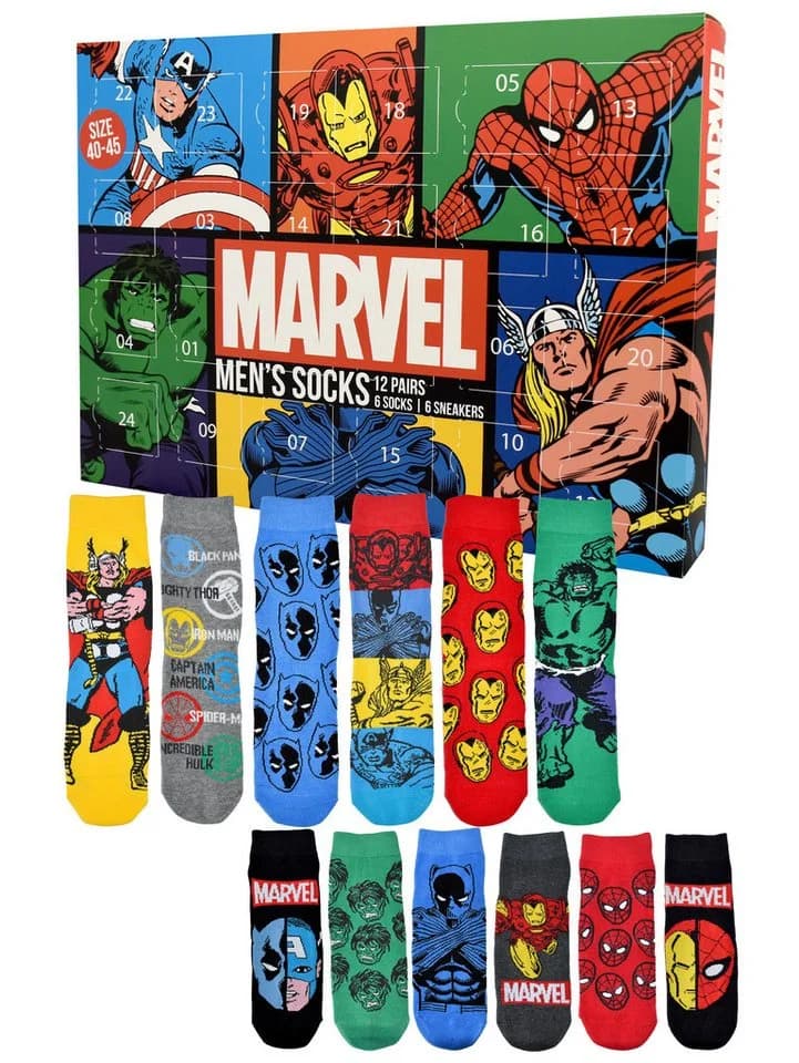 United Labels® Marvel Socken Adventskalender 12 Paar Bunt - Bild 2