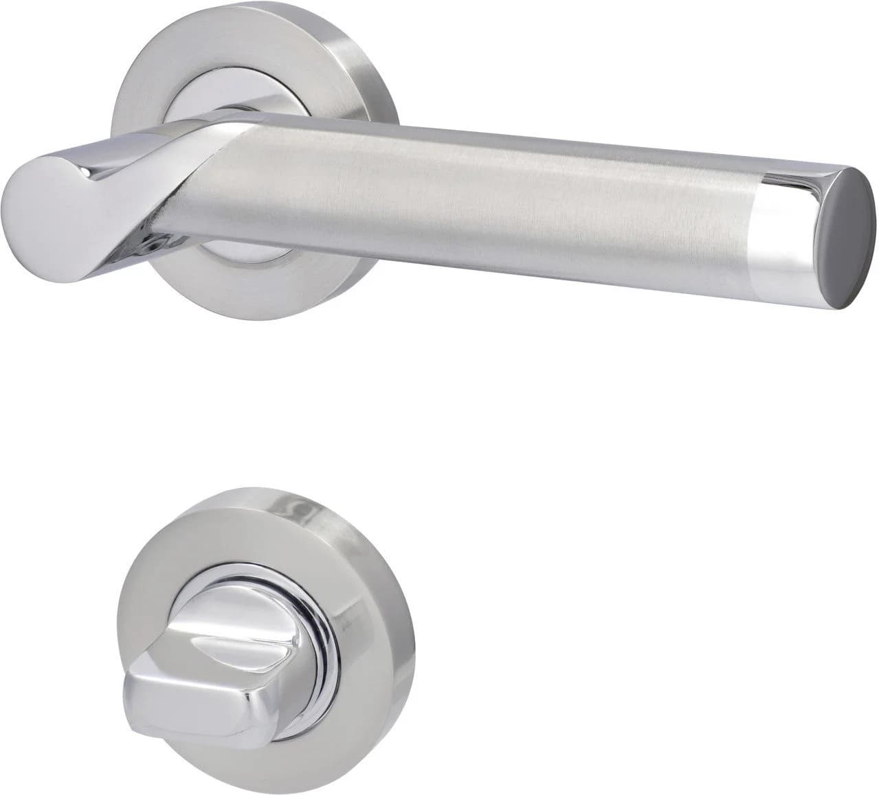 Alpertec WC-Rosettengarnitur Solid 1 Edelstahl Satiniert