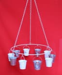 DanDiBo Hängeleuchter Teelichthalter Metall Weiß 10er Set Bild 3