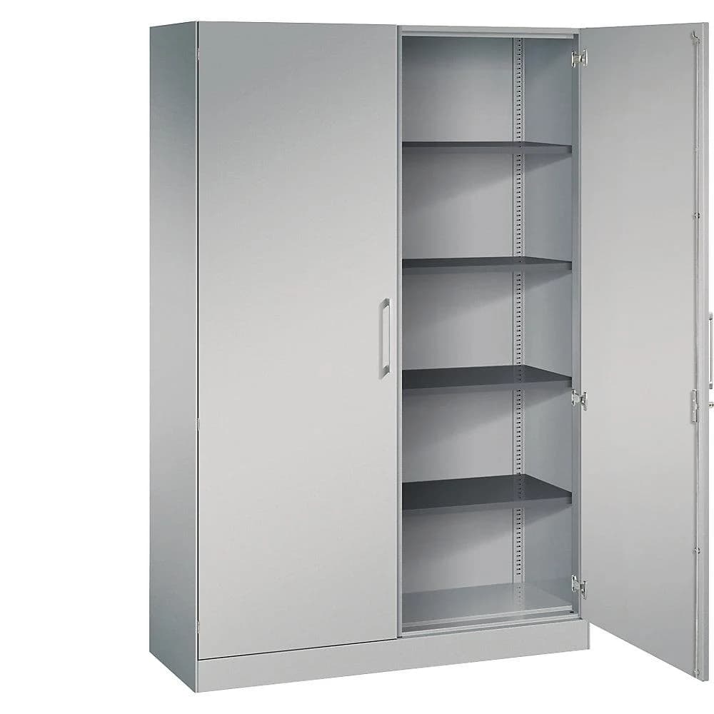 C+P Aktenschrank Asisto mit Drehtüren, 5 Ordnerhöhen, Weißaluminium