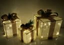 Nipach LED-Lichternetz LED Geschenkwürfel 3er Set 25cm/20cm/15cm Innen & Außen Timer Bild 2