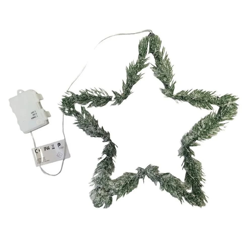 Nipach LED Dekostern 40cm Tannengrün Warmweiß mit Timer - Bild 2