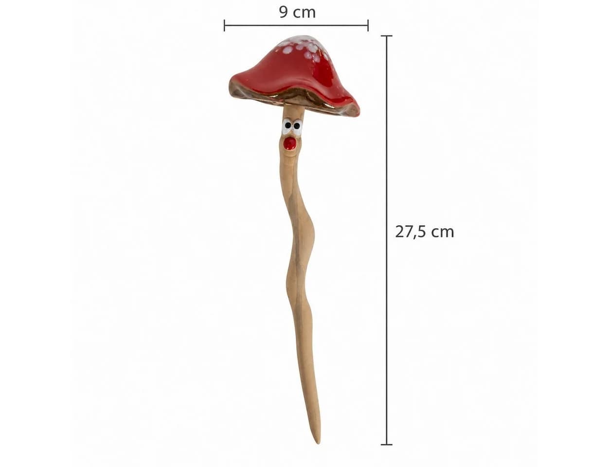 XiRRiX Keramik Gartenstecker Pilz mit Wackelfunktion Rot