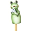 Mel-O-Design Keramik Zaunhocker Frosch Grün Gartenfigur Bild 2