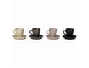 XiRRiX Espressotassen Set 4-tlg. mit Untertasse Herzdesign Steinzeug Bild 1