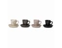 XiRRiX Espressotassen Set 4-tlg. mit Untertasse Herzdesign Steinzeug Bild 2