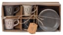 XiRRiX Espressotassen Set 4-tlg. mit Untertasse Herzdesign Steinzeug Bild 3