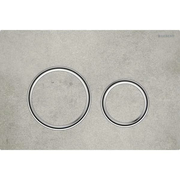 Geberit Sigma 50 Round Betätigungsplatte 115884JV1 verchromt Betonoptik Ring 2-Mengen-Spülung