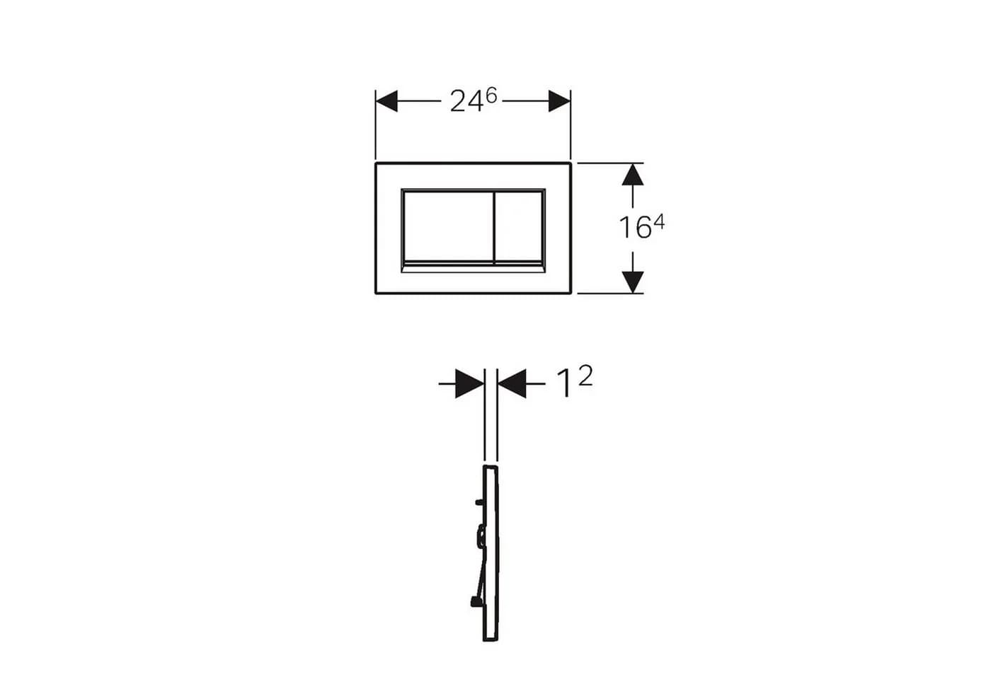 Geberit Sigma 20 Square Betätigungsplatte Schwarz Kunststoff