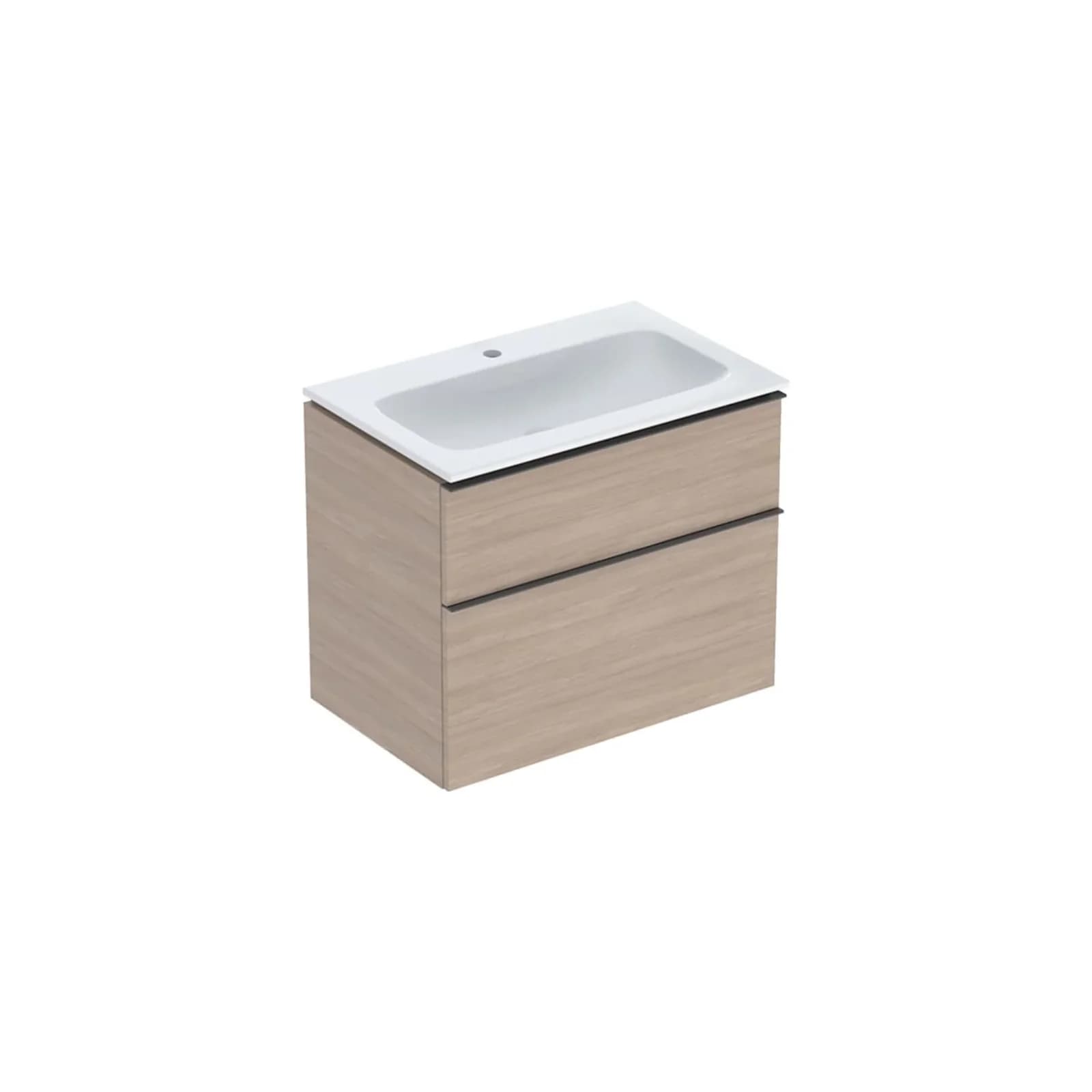 Geberit iCon Waschtisch mit Unterschrank 75 cm Eiche Lava Matt