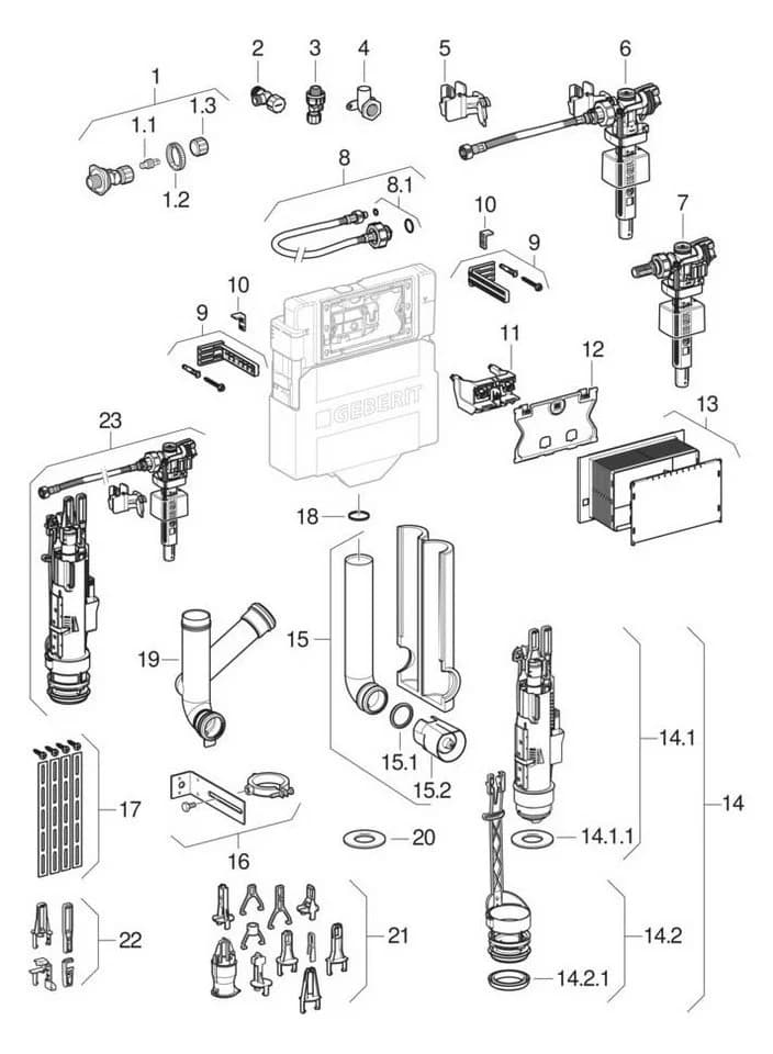 Geberit Duofix UP 320 Vorwandelement 112 cm mit Sigma Spülkasten - Bild 5