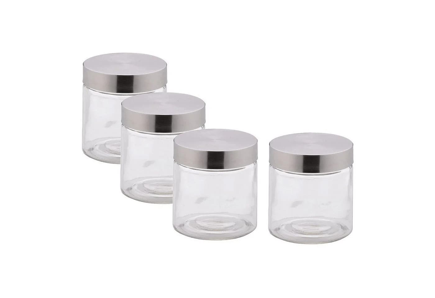 kela Vorratsdose BERA 4er-Set Glas 0,8L mit Edelstahldeckel