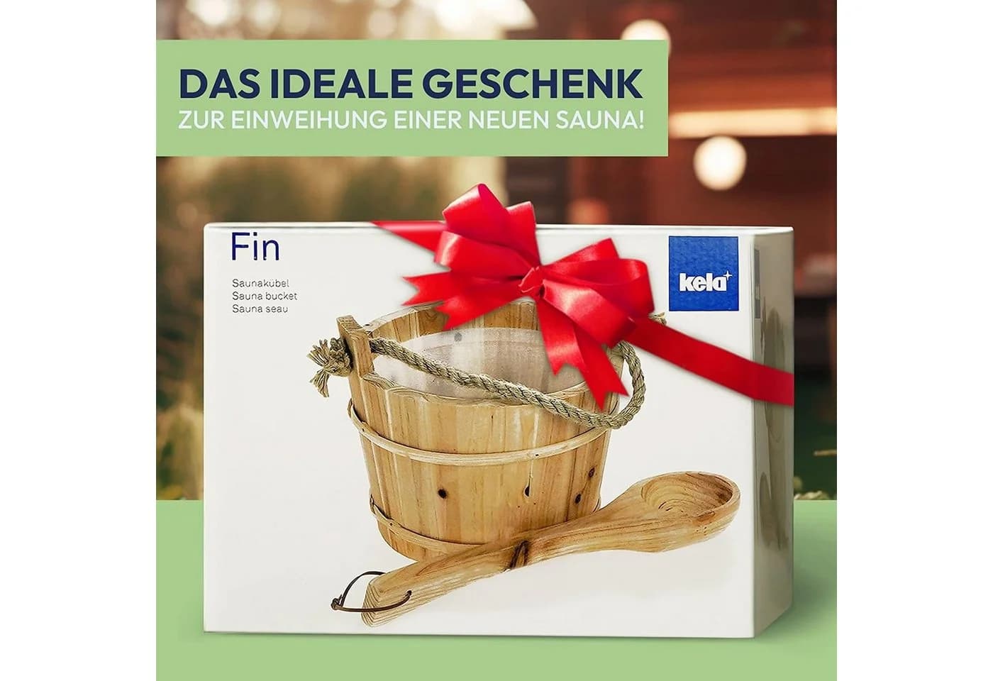 kela Sauna-Aufgussset 2-tlg. mit Holzkelle Braunes Fichtenholz - Bild 4