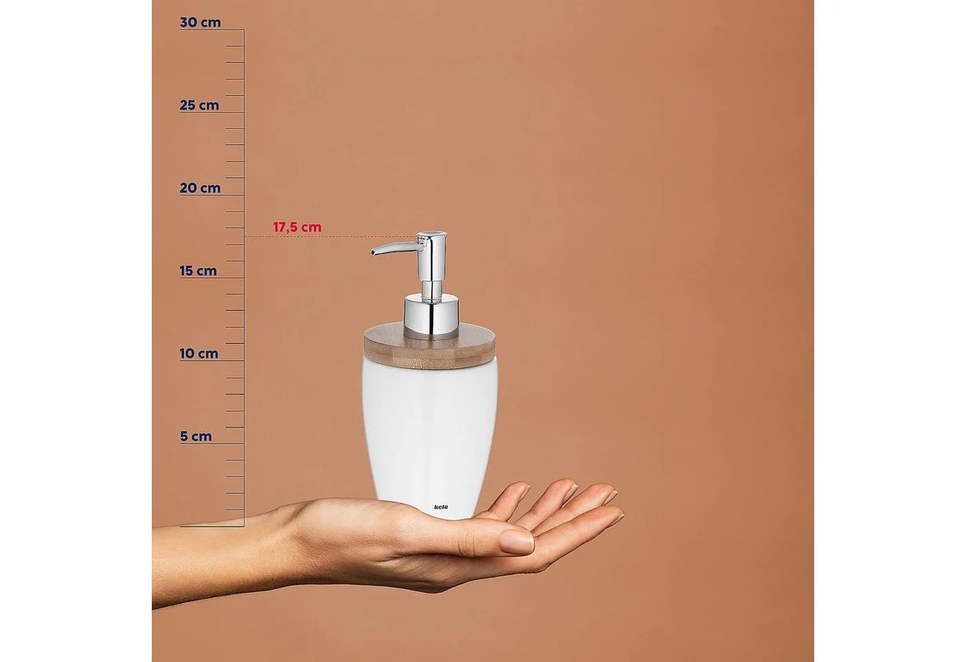 kela Seifenspender Natura Weiß Keramik Bambus 350ml - Bild 5