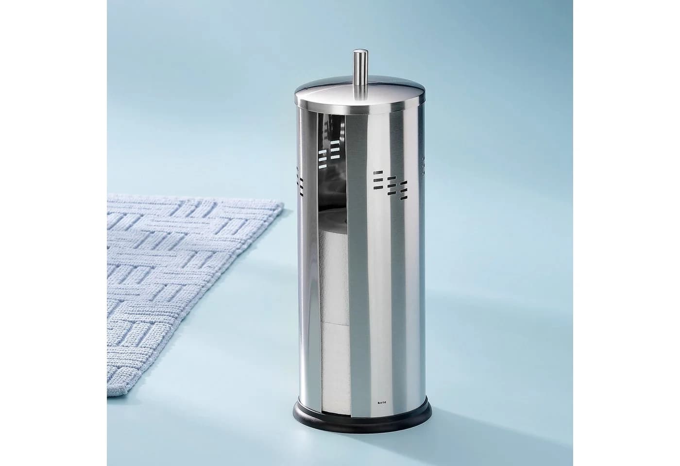 kela Toiletten-Ersatzrollenhalter Swing Mattoptik Silber/Schwarz 3 Rollen