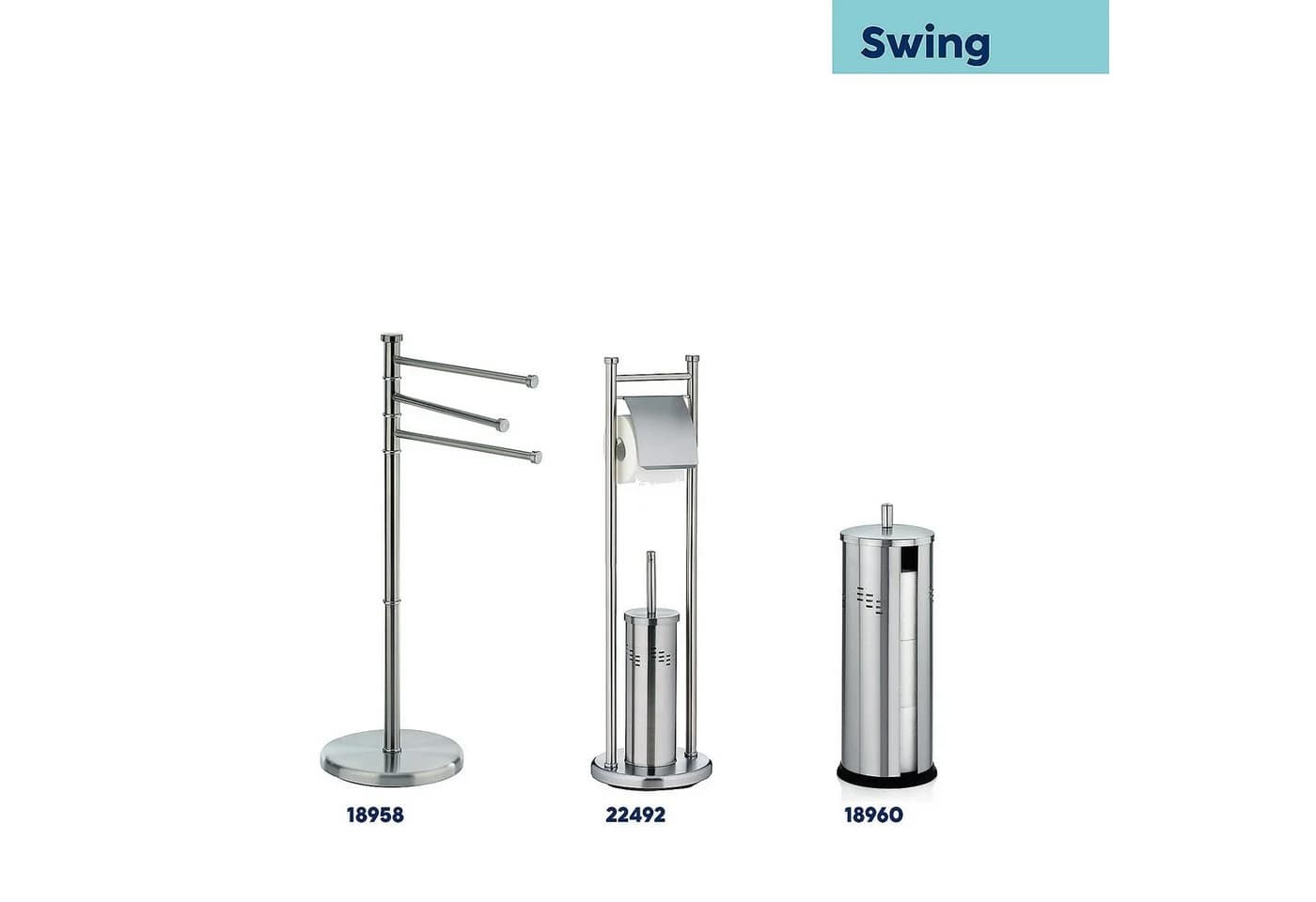 kela Toiletten-Ersatzrollenhalter Swing Mattoptik Silber/Schwarz 3 Rollen - Bild 5